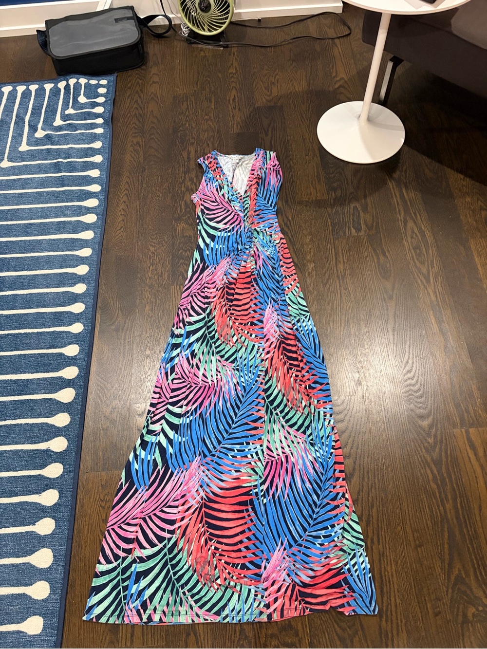 Tommy Bahama Tropical Palm Print Twist Front Maxi Dress XS